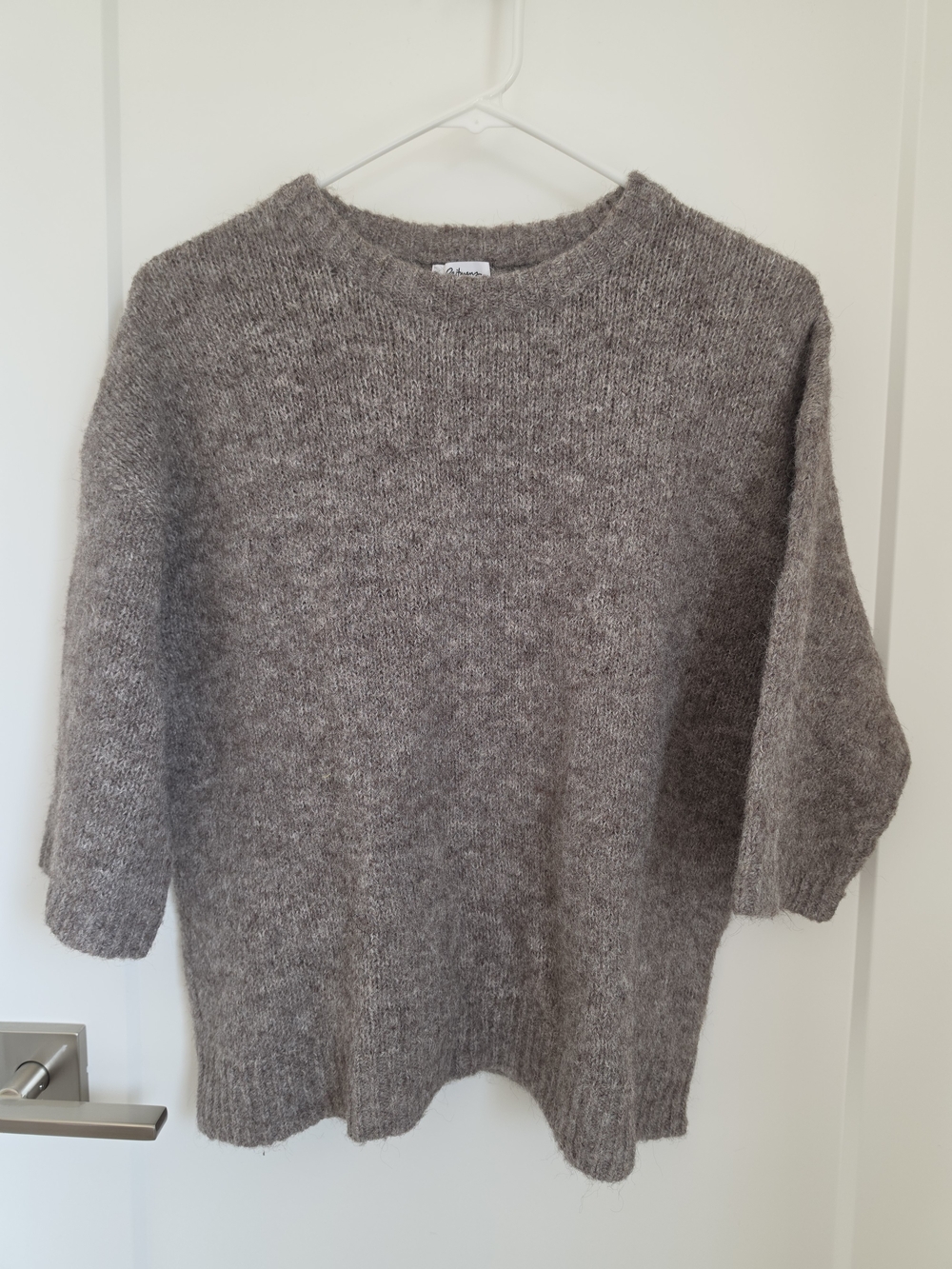 Cozy Taupe Short-Sleeve Sweater